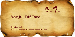 Varju Tímea névjegykártya